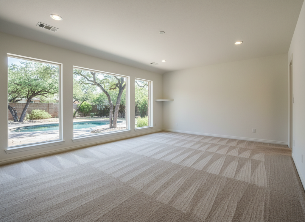 Freshly cleaned and empty master bedroom